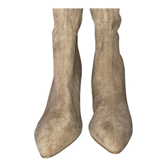 NWOT Tall Knee-Hi Women’s Faux Suede Dress Boots 4” Heel Taupe SZ 8-1/2” (EU39) - Picture 4 of 9